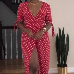 Polka dot button dress